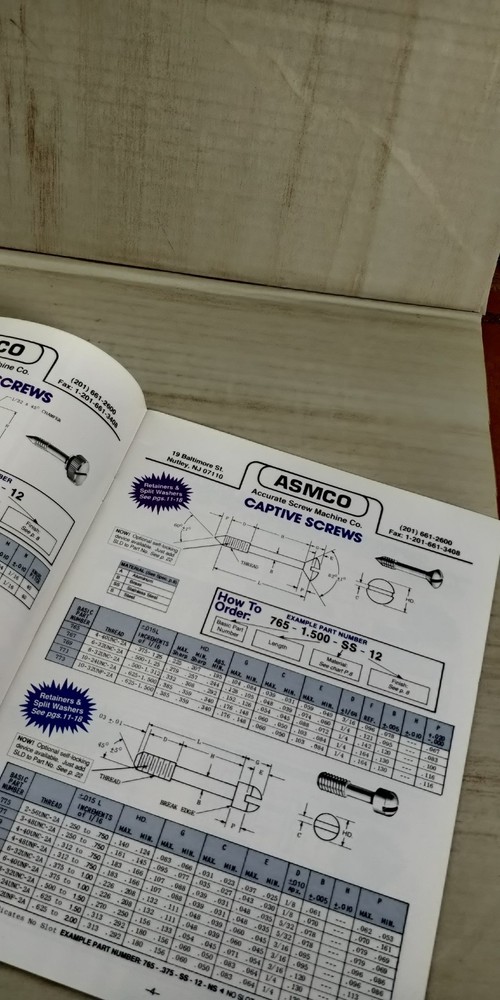 1990s Accurate Screw Machine Co. Captive screw catalog C3