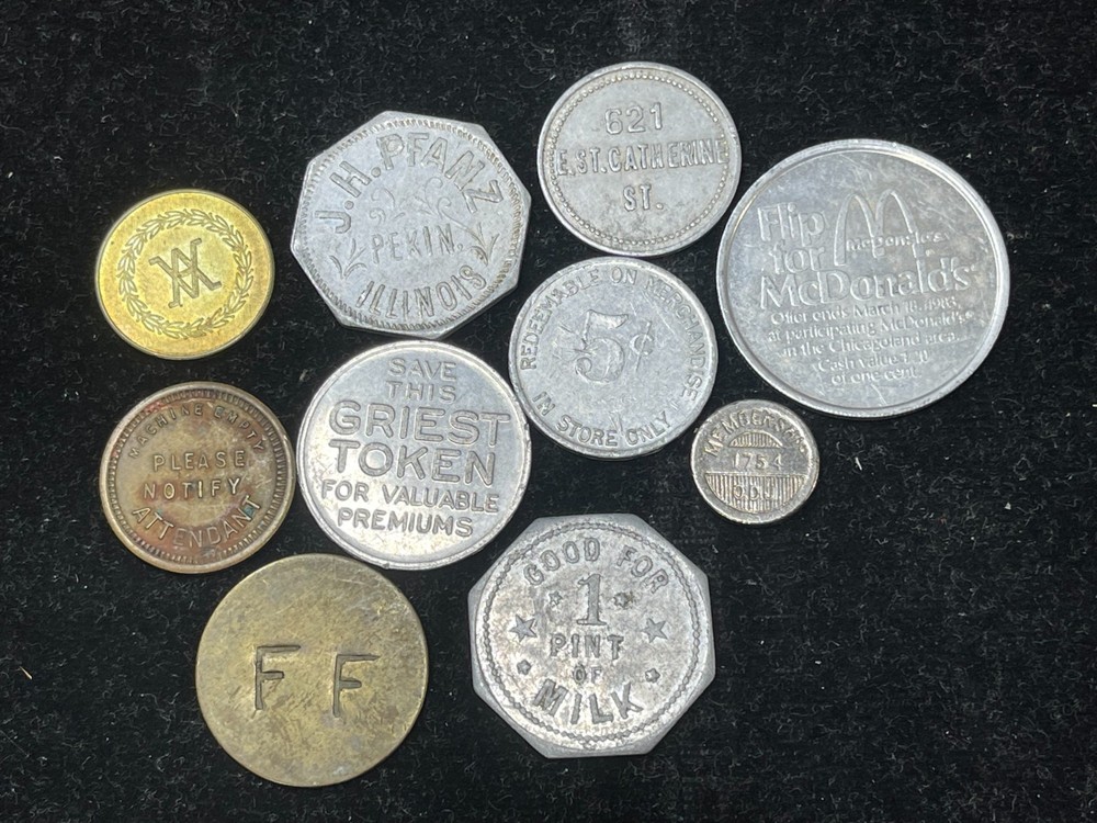 Assorted 10 Token Medal Coins Lot High Value
