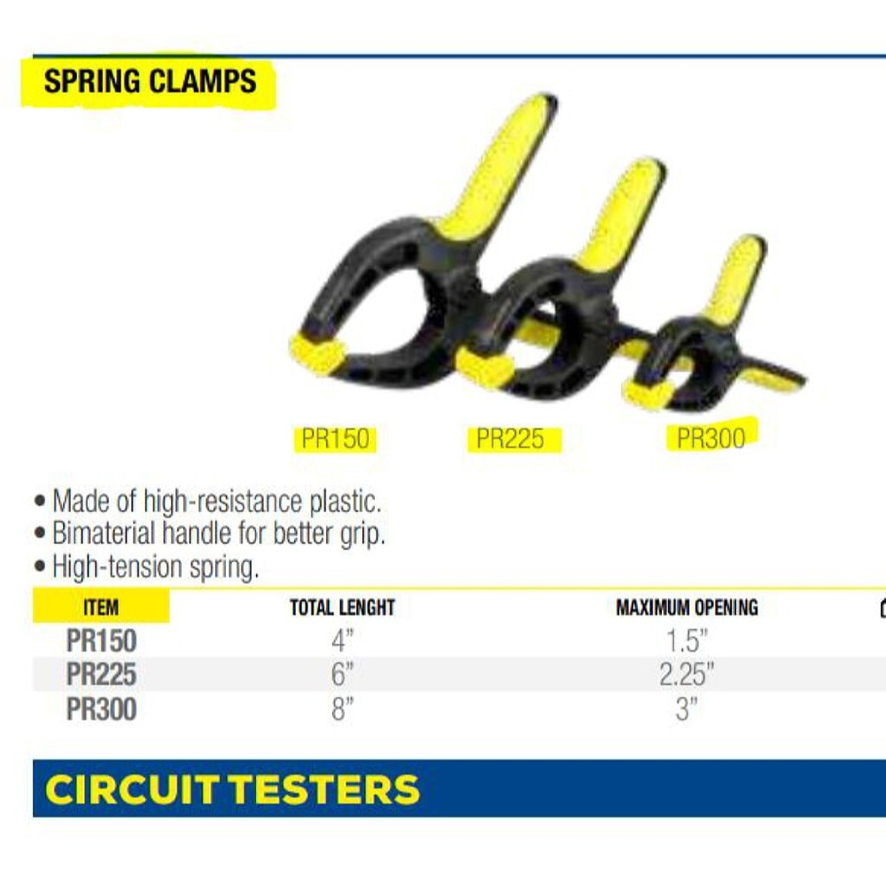 Surtek PR300 Spring Clamp 8" Long, 3" Maximum Opening