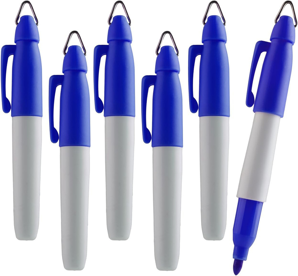 Mini Permanent Markers, Assorted Colours, Fine Point, 6 Count (Mixed)