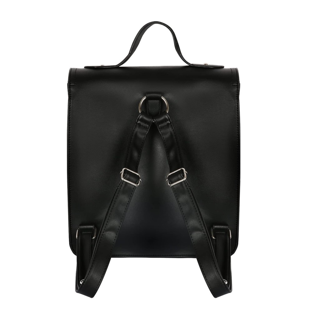 Gothic Backpack Black Faux Leather