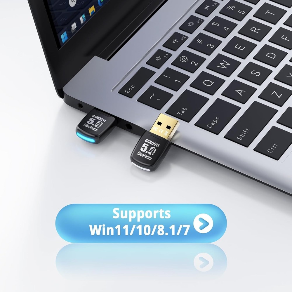 USB Bluetooth 5.4 Adapter for PC - Plug & Play on Windows 11/10 - Mini 5.4+ED...