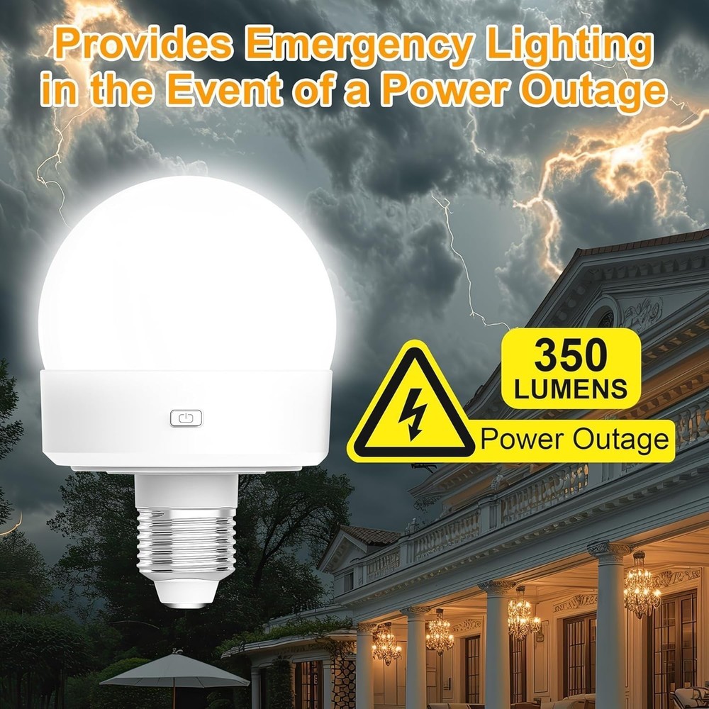 1/2PCS E26 Rechargeable Light Bulbs with Remote Control Timer and 3 Color Tem...