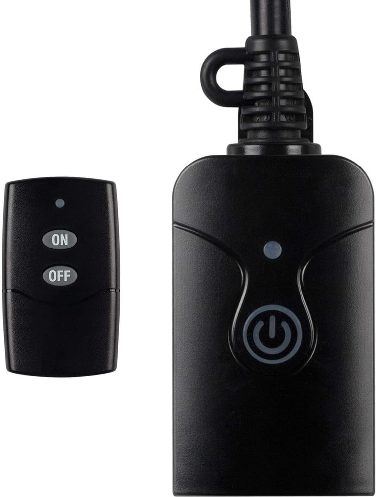 2 Pack Weatherproof Wireless Remote Control 3-Prong Outlet, 15A, 100ft Range