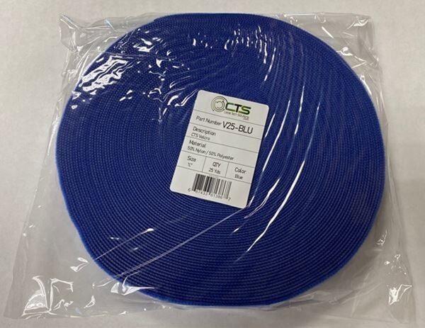 Blue hook & loop double sided self gripping 3/4" and 25 yards