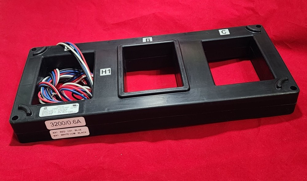 Amran Three Phase Rectangular Current Transformer 3200/0.6 ratio. Made for ABB