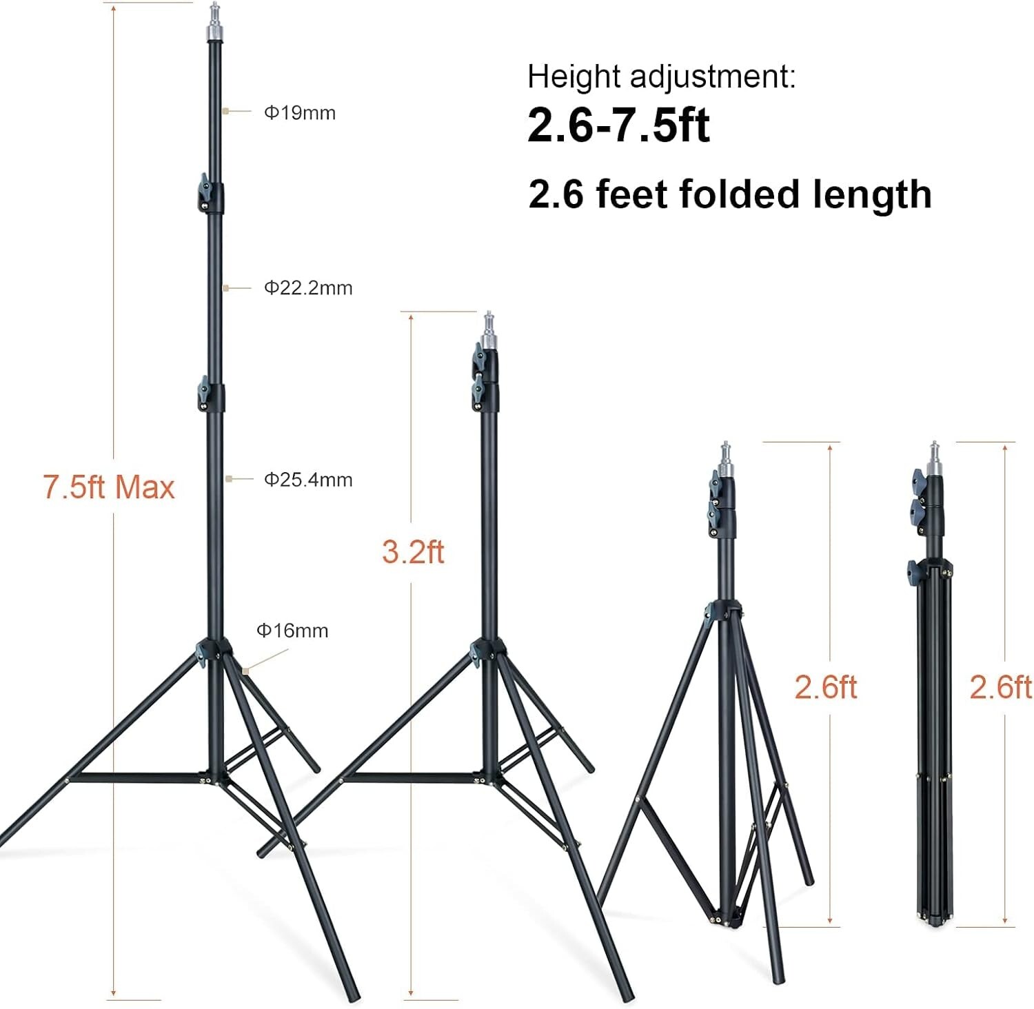 LINCO 7ft Durable Light Tripod Stand for Photo Video Studio Lighting Photography