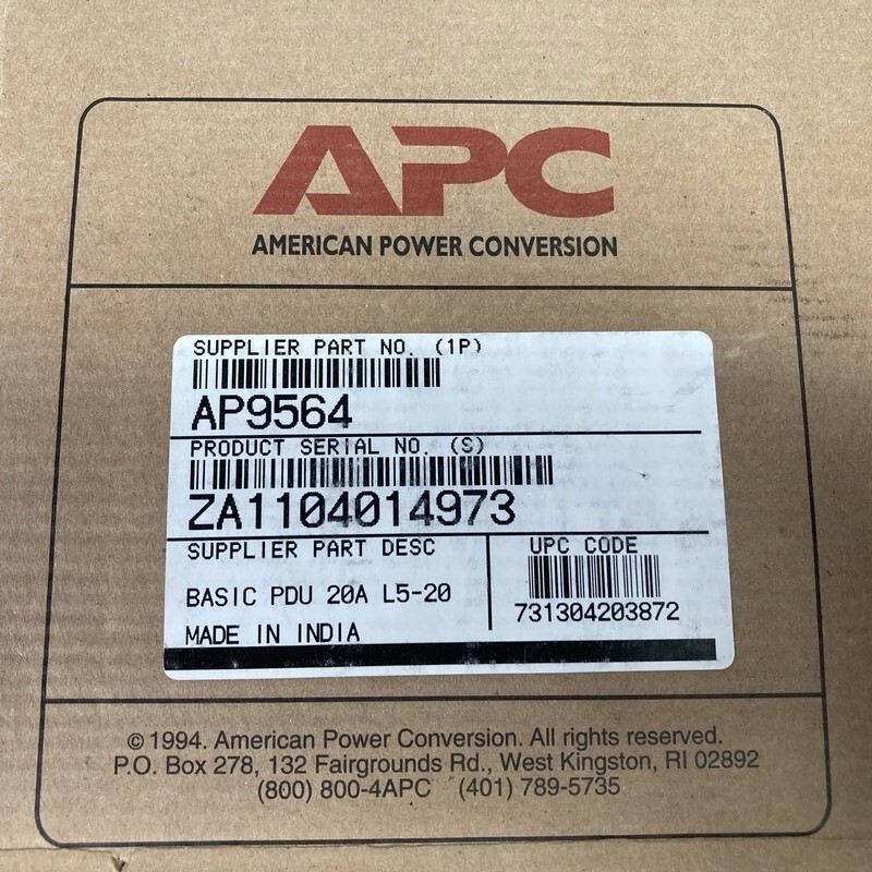 APC AP9564 1U Rack-Mountable Basic Power Distribution PDU 10-Outlets - New
