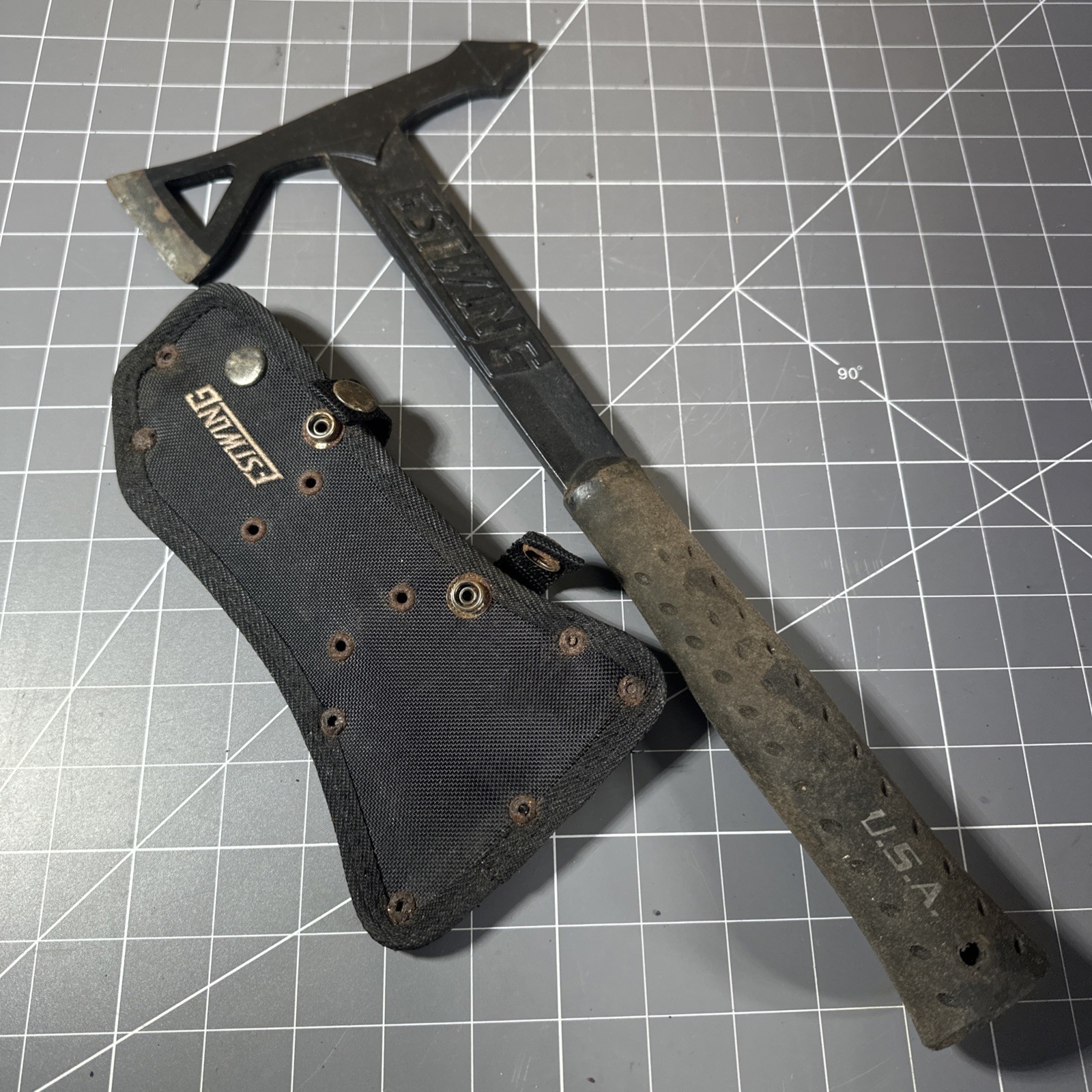 Estwing EBTA USA Made Black Eagle Tomahawk Axes w/ Black Sheath, Black, 16"