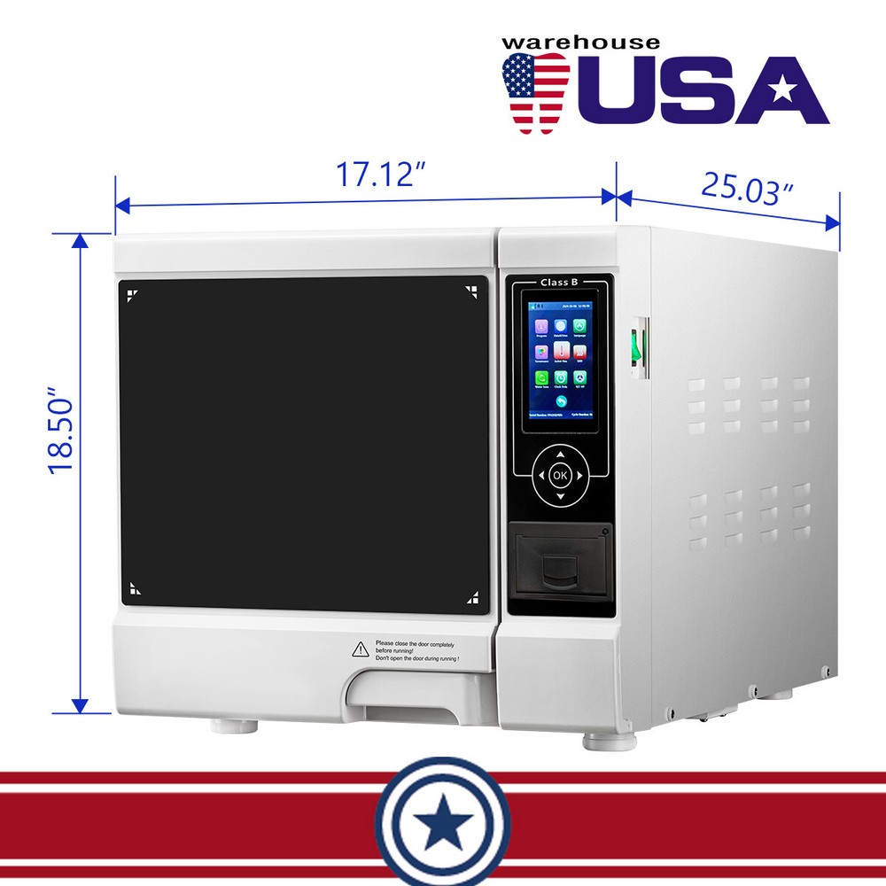 22L Dental Class B Autoclave Sterilizer Vacuum Steam Dry Function With Printer