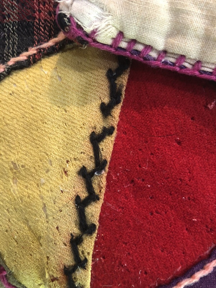 ANTIQUE VINTAGE ORIGINAL HANDMADE PATCHWORK CRAZY QUILT