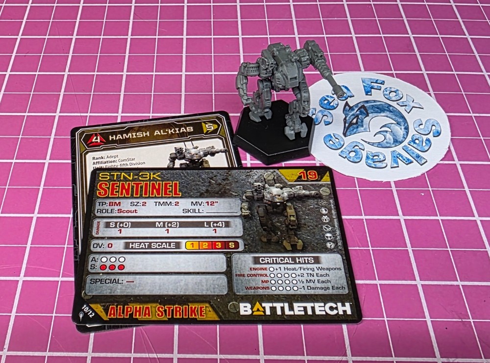 BattleTech Sentinel Mech -- ComStar Command Level II + Cards