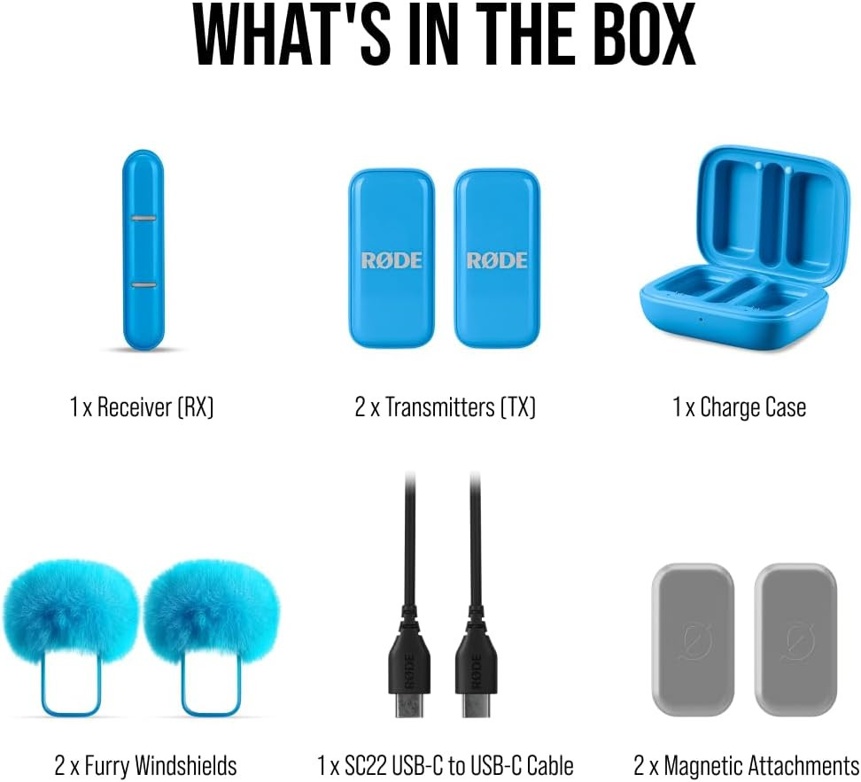 Wireless Micro - Compact Wireless Microphone, Two Mics with Charge Case for Smar
