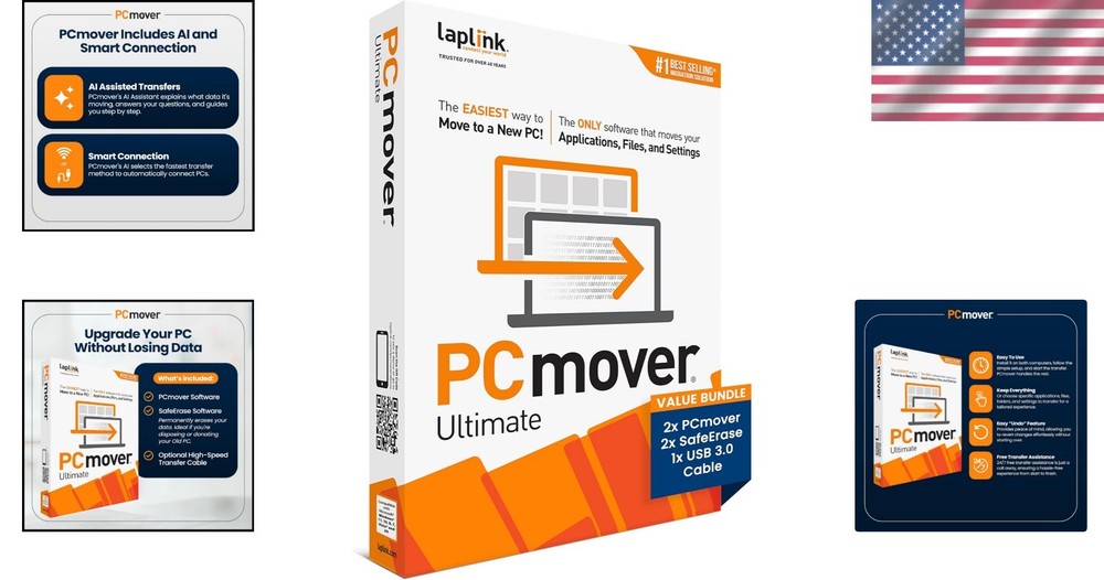 PCmover Ultimate 11 Software 2 Licenses - Seamless PC Upgrade, Easy Transfer