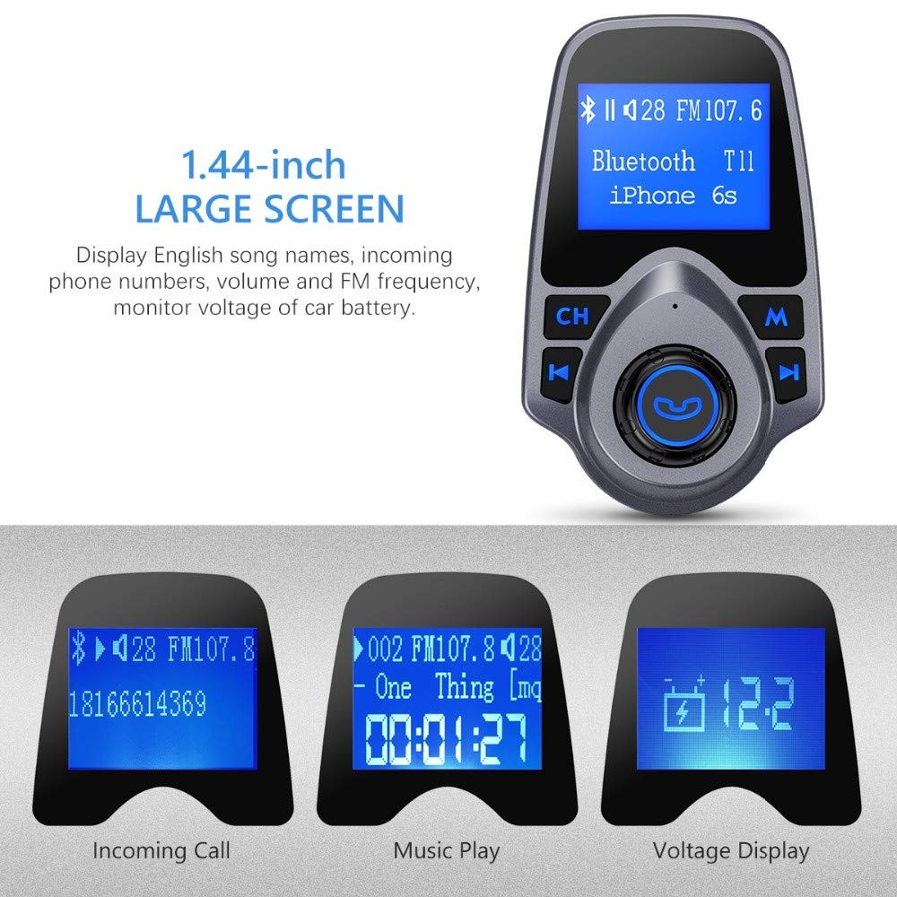 T11 Wireless Bluetooth FM Transmitter Handsfree Car Kit MP3 Player Wireless B...