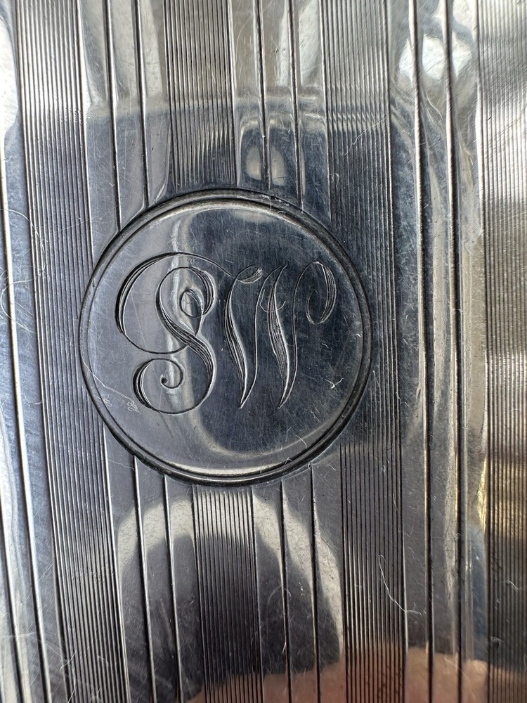 Sterling Silver Antique Engraved Design Cigarette Case, SW