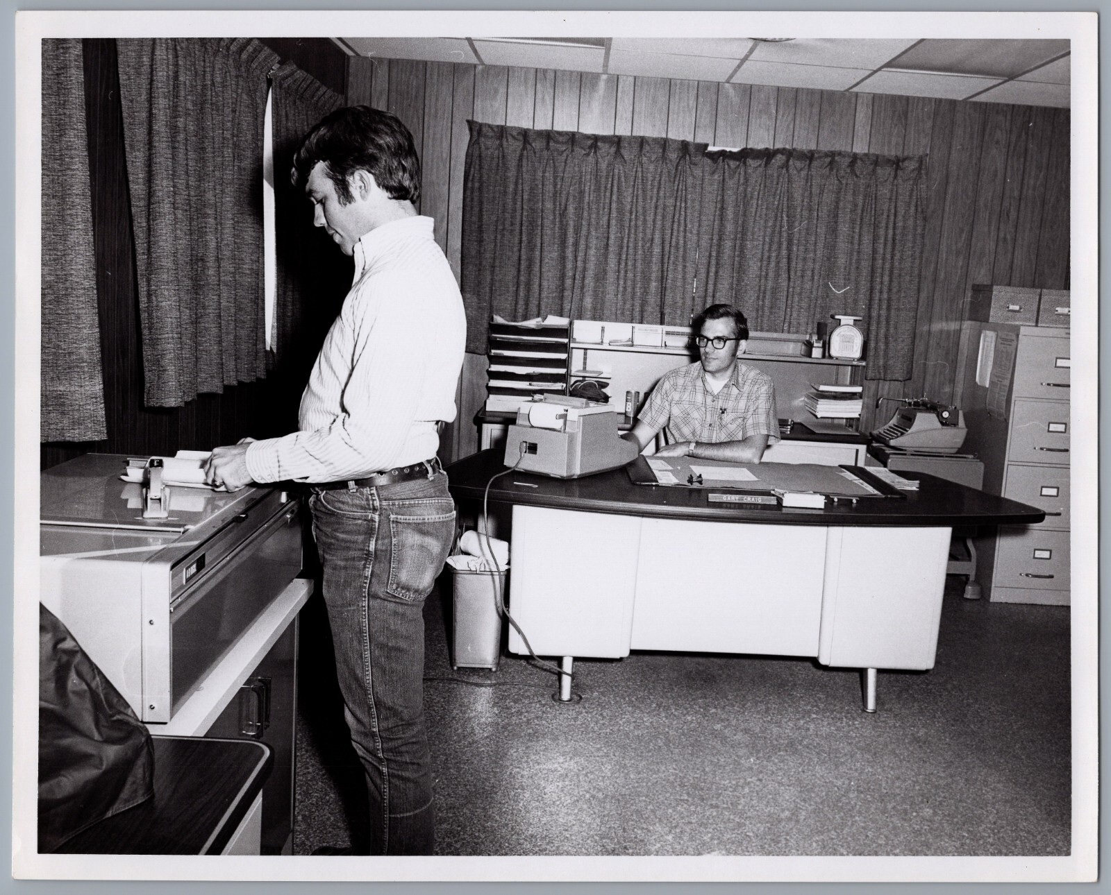 1971 Peabody Coal Company River King Mine Illinois 8x10 Photo Office 7556