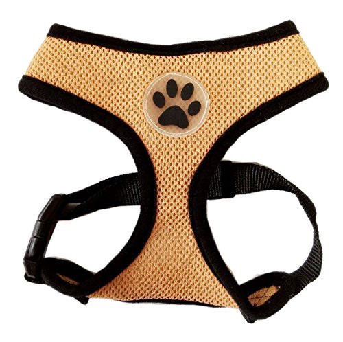 Dog Mesh Harness No Pull Adjustable Soft Breathable Mesh Paw Design XS S M L