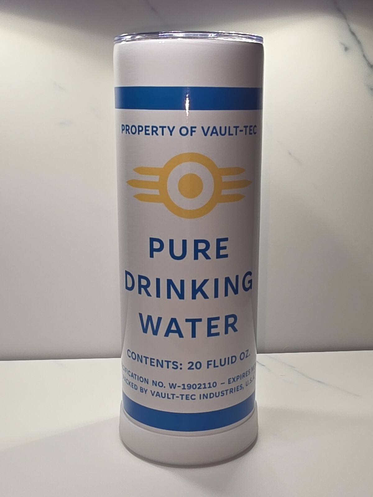 Fallout Vault-Tec Pure Drinking Water 20 Oz. Tumbler w/Metal Straw - FIVE STYLES