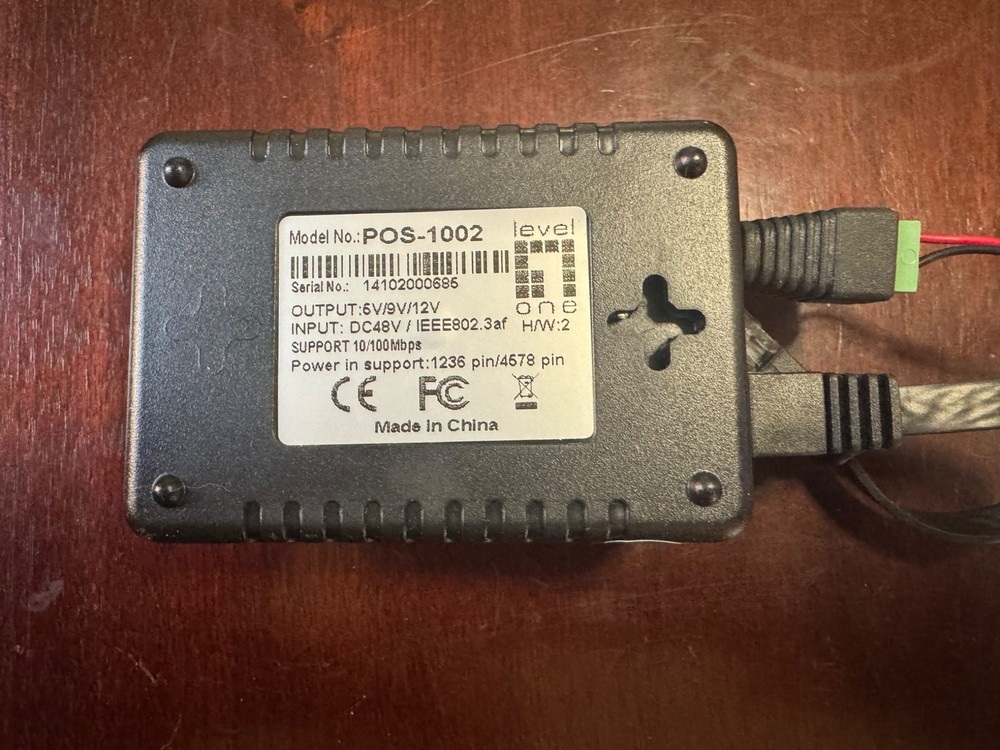 LEVEL ONE POS-1002 DIP Switch for 5V/9V/12V Adjustable Output Power