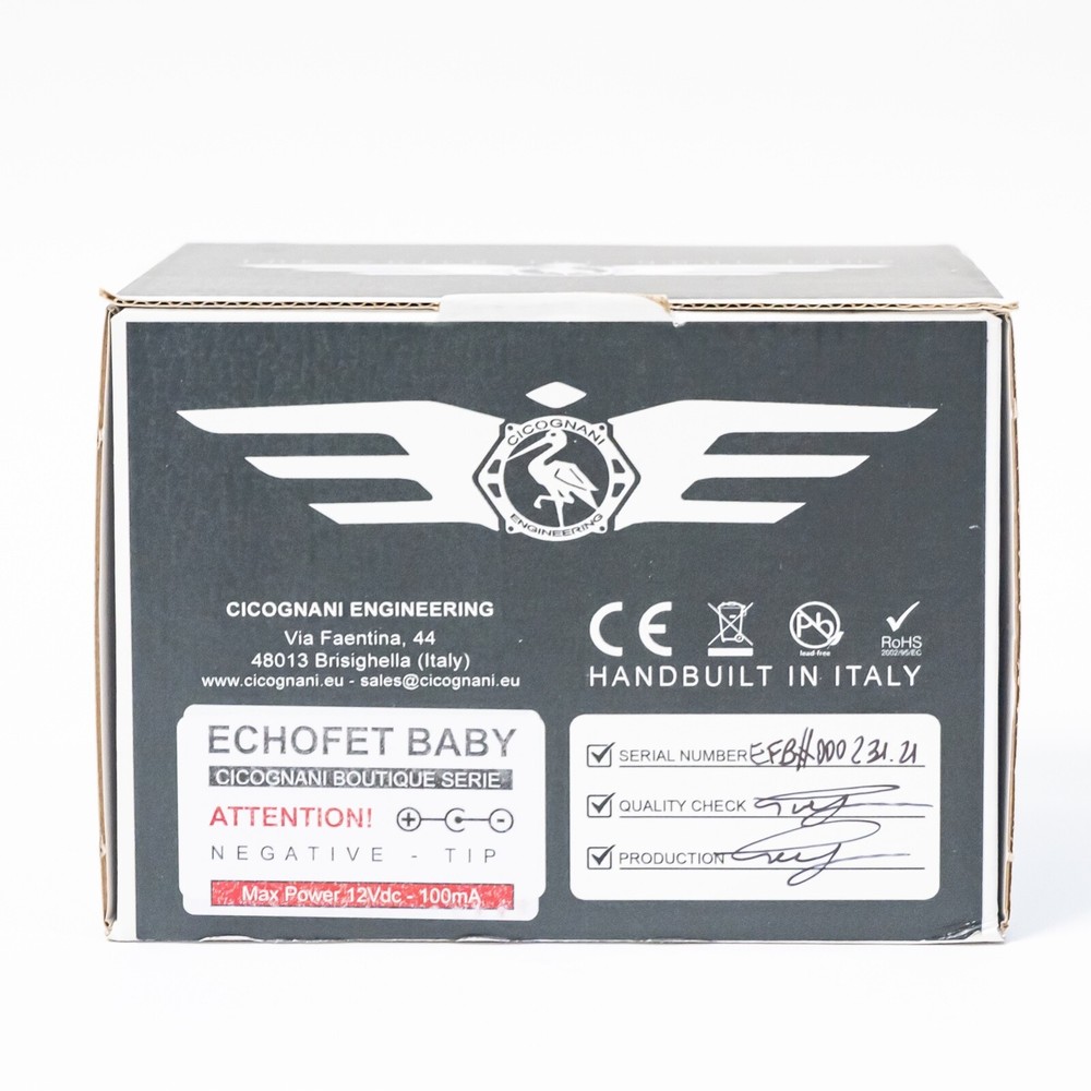Cicognani Engineering Echofet Baby Modulated Delay Effect Pedal - New