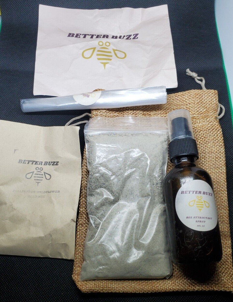 Bee Hive Attractant Kit. Spray, mud, seeds, pool. Better Buzz