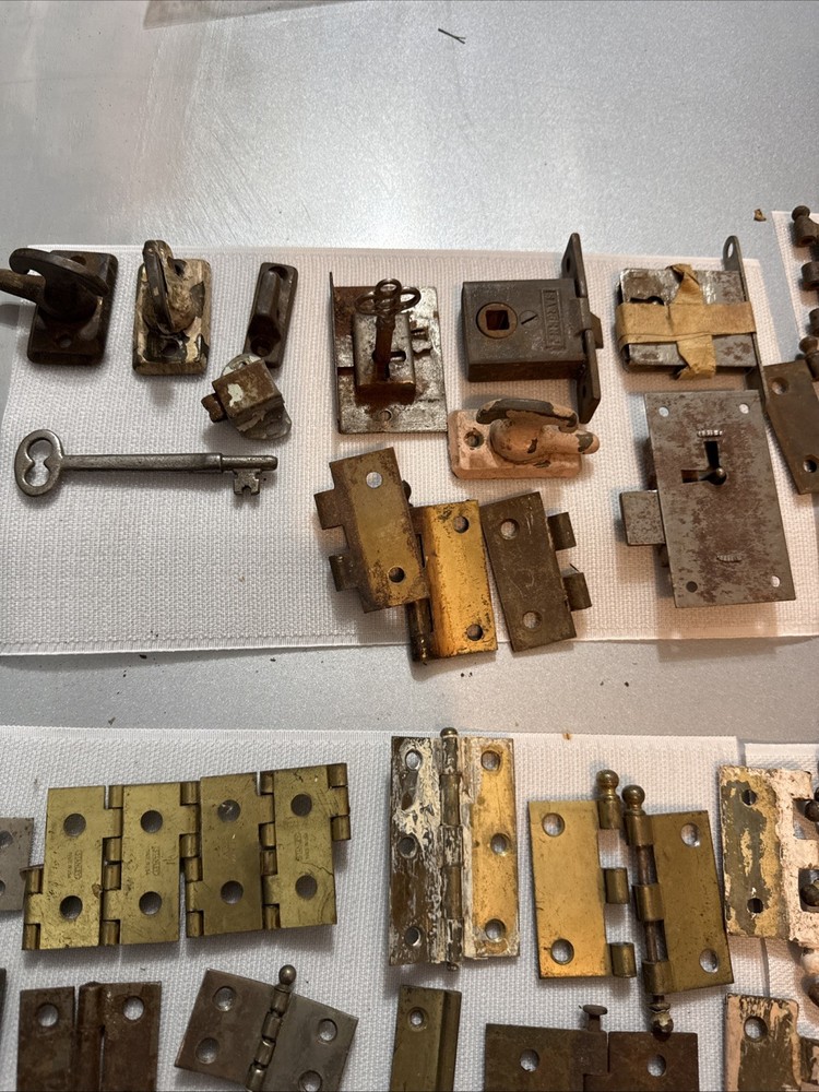 Vintage Brass Cabinet Locks & Hinges & Latches