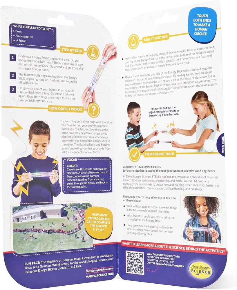 Explore Electricity with Energy Stick Kit - Safe, Interactive STEM Fun for Kids
