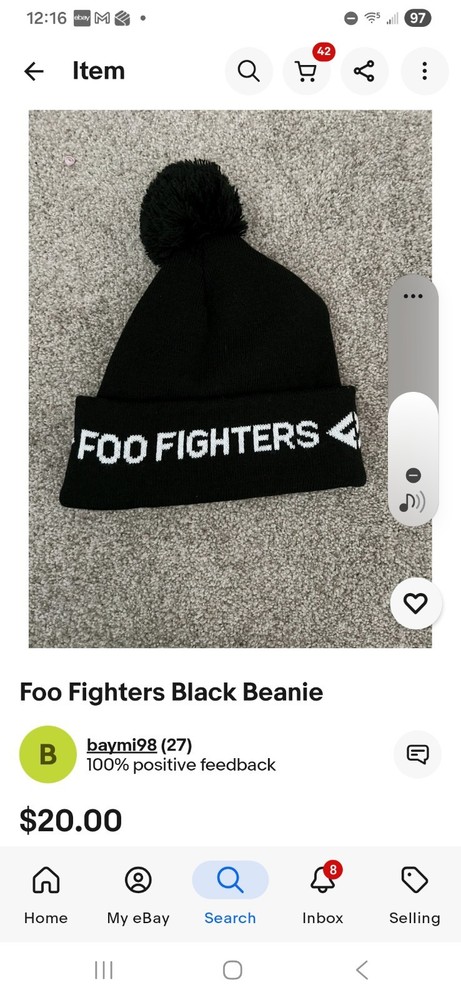 Foo Fighters Black Beanie