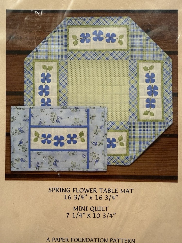 Spring Flower Table Mat & Mini Quilt By MH Designs A Paper Foundation Pattern