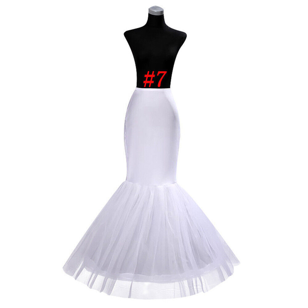 Women Wedding Crinoline Slip Gown Underskirt White Bridal Petticoat Hoop Skirt