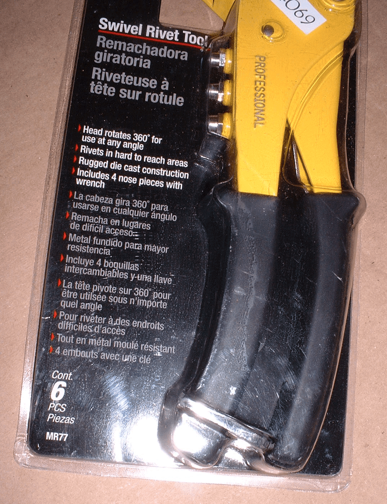 STANLEY Model MR77 360 Degree Swivel Head Pop Rivet Tool w/4 Selectable Sizes