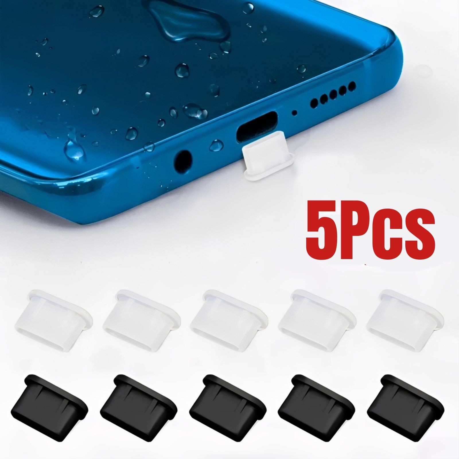 Dust Plug Type-C USB Charging Port Protector Silicone Cover For Smart 5pcs