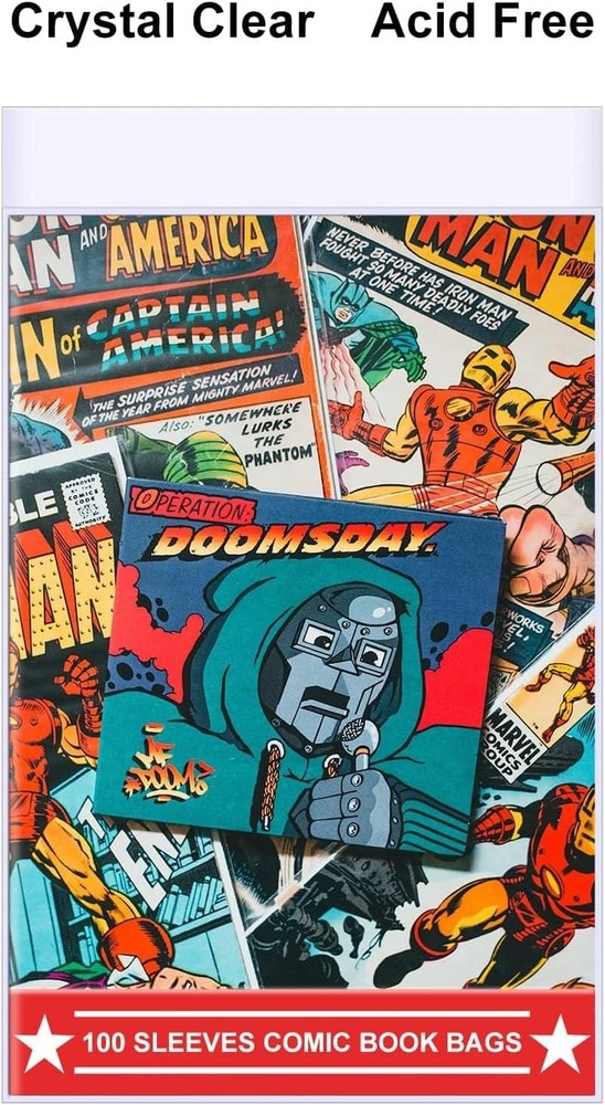 Clear Protective Comic Book Bags & Boards - 100ct Reusable Collection Accessory