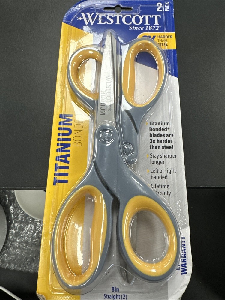 Westcott Titanium Bonded Scissors 8" Straight 2/Pack 13901