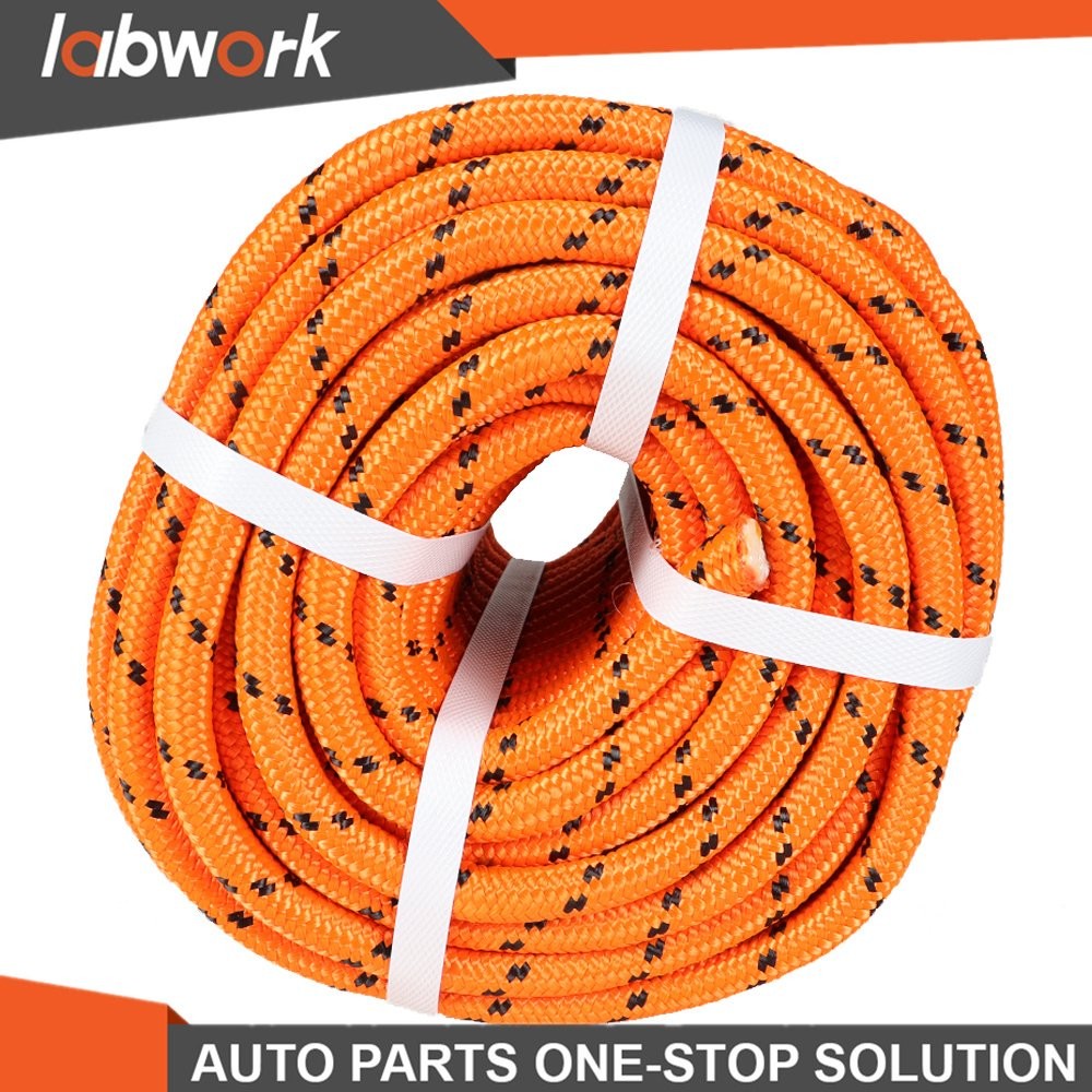 Labwork 1/2"×150' Orange Double Braid Polyester Rope 6180Lbs Breaking Strength