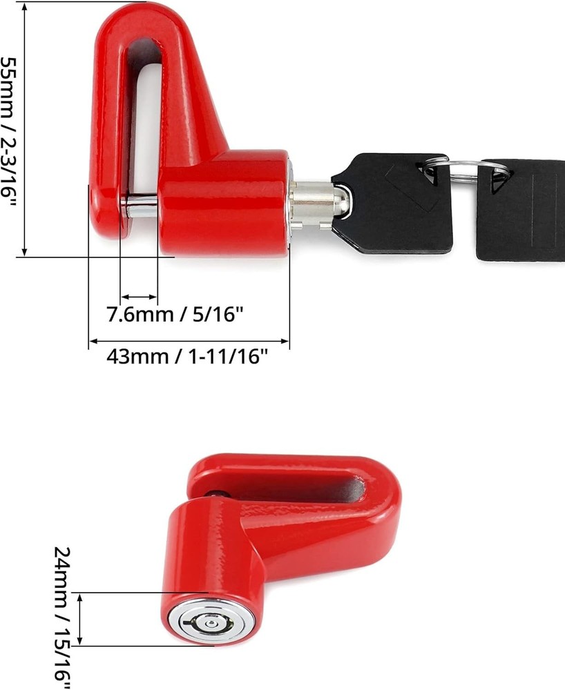 Heavy-Duty Disk Lock Set - Durable Security for Motorcycles & Bikes