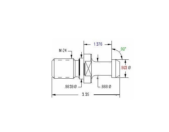 BT50 Taper 90 Degree Retention Knob / Pull Stud M24x3 Thread