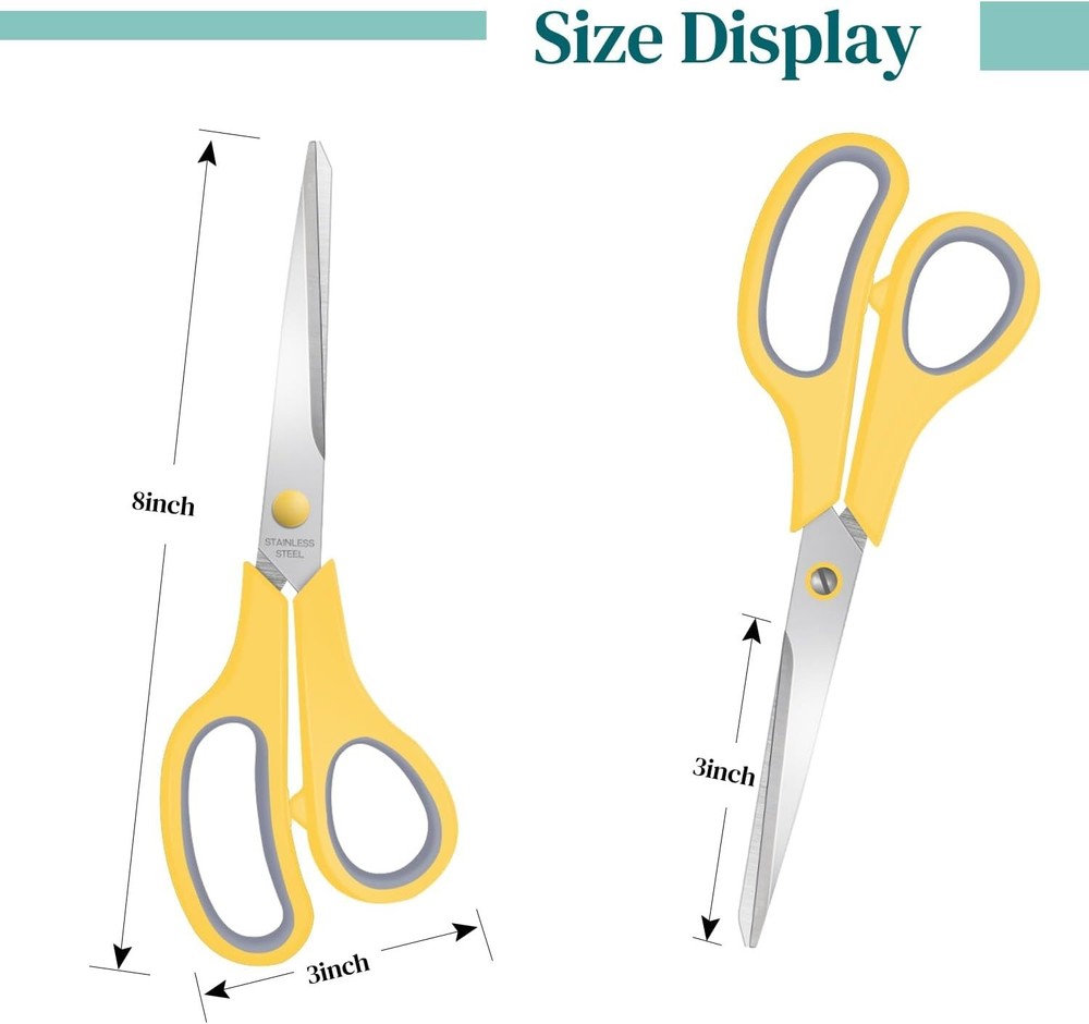 6 Packs Sewing Craft Scissors Bulk,8" Multipurpose Heavy Duty Sharp Scissors,...