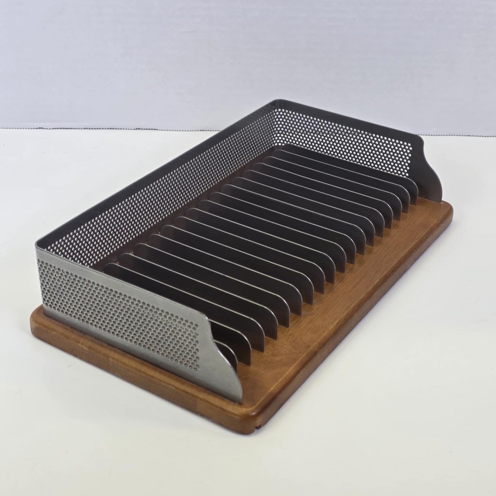 Eldon Expressions Workspace Solid Wood And Steel Adjustable Cd Holder