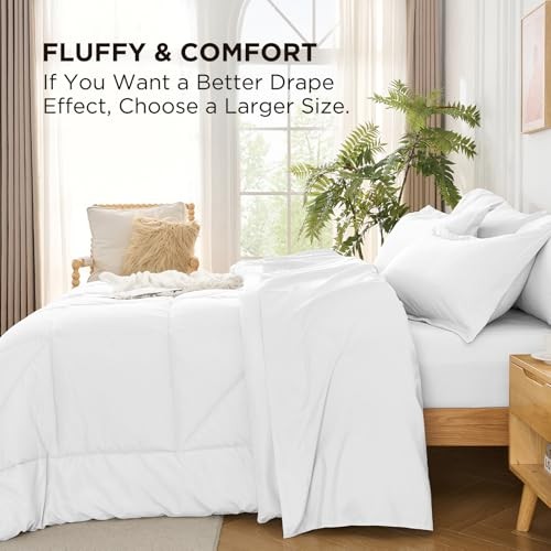 7 Pieces Comforter Set - Utral Soft Microfiber Bedding Set, Thick King White