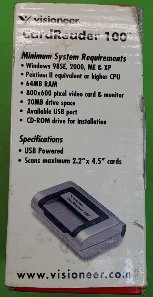 Visioneer Card Reader 100 Scanner - Business Card Reader