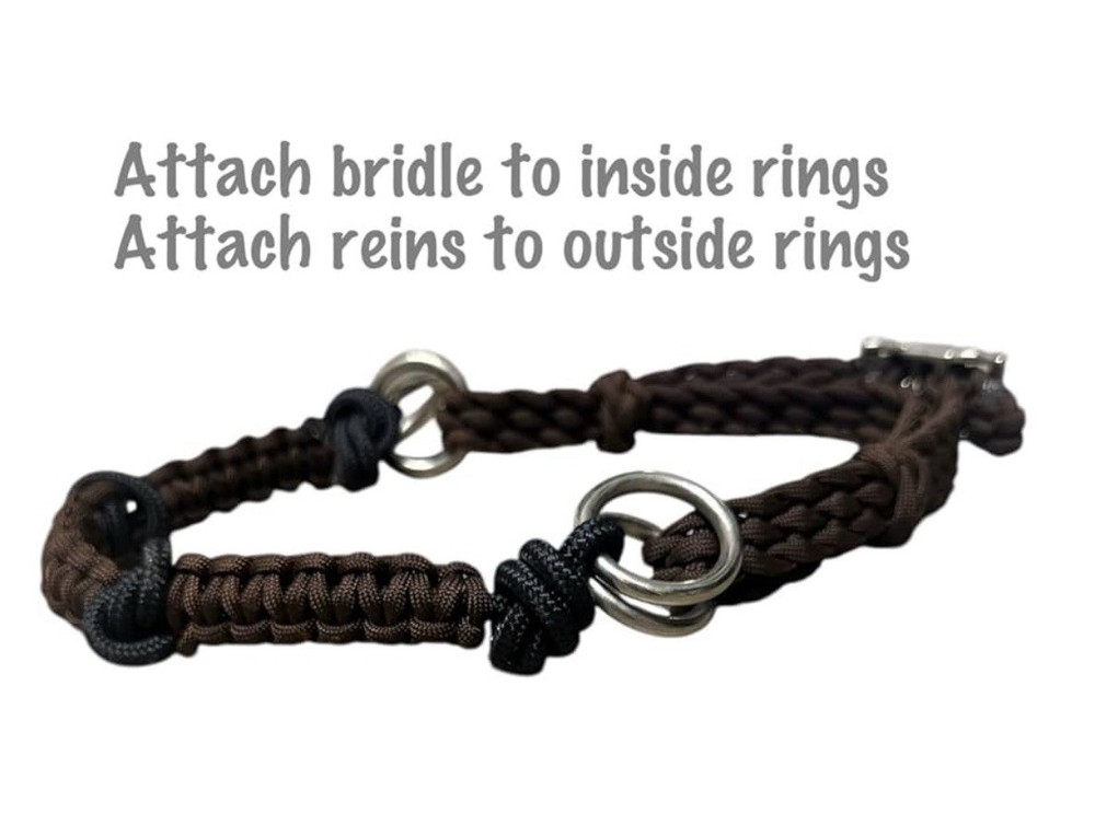 side pull hackamore attachment black with nose knots...mini to draft