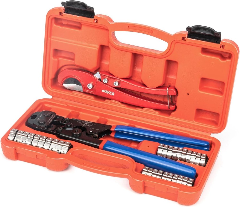 PEX Clamp Tool Kit with Ergonomic Handle for Plumbing and Installation Tasks