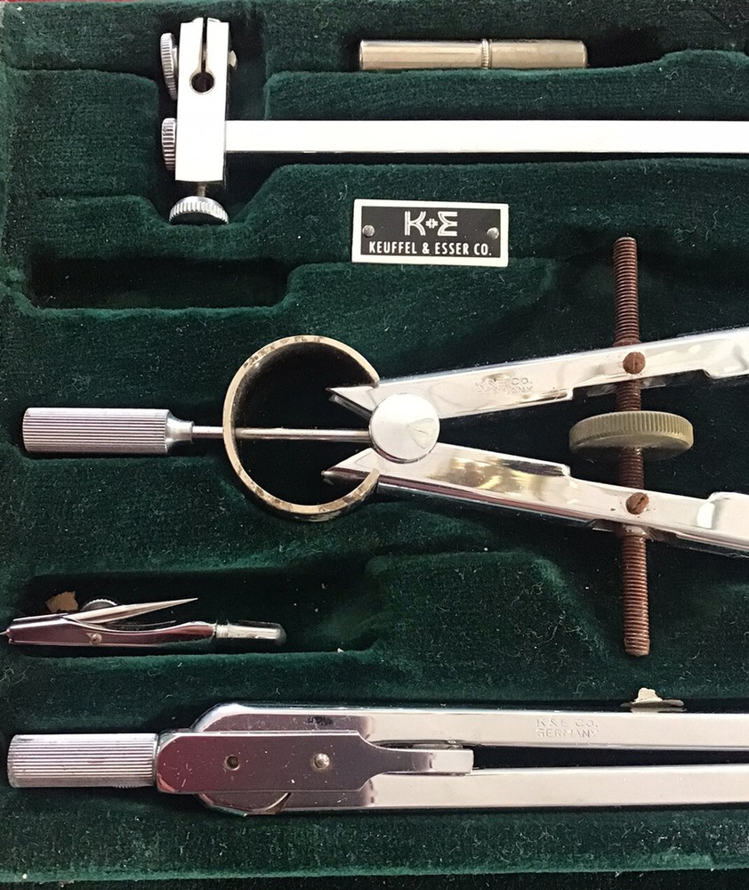 K&E KEUFFEL & ESSER VINTAGE DRAFTING SET W/ Case