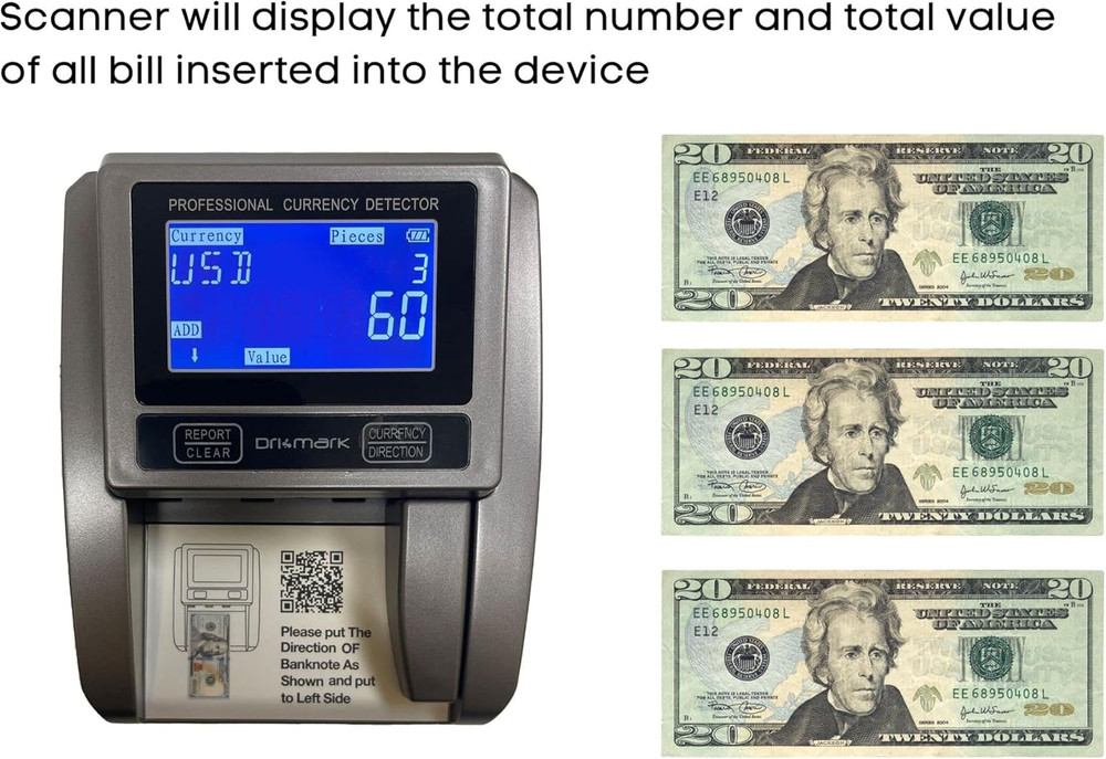 Counterfeit Detector Machine, Five Point Automatic Detection in 1 Second, Magnet