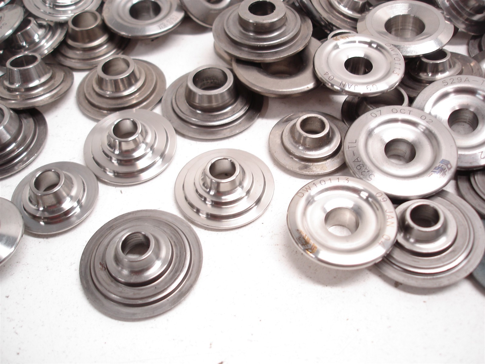 BULK 219 pcs NASCAR TITANIUM VALVE SPRING RETAINERS TOP LOCK / SUPER 7° DEL WEST