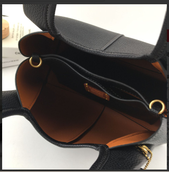 COACH CM545 Lana Shoulder Bag 23 Polished Pebble Leather Black Outlet New