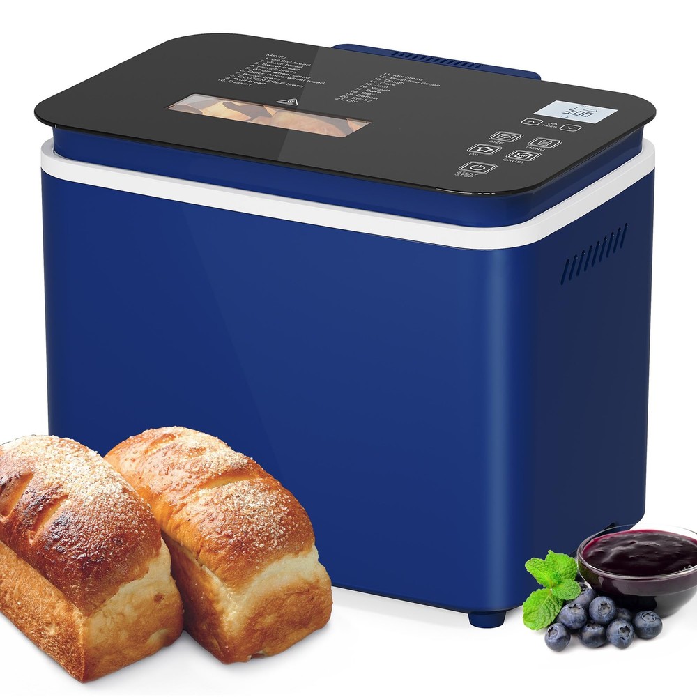 21-in-1 Programmable Bread Machine, 2.2LB Break Maker with Nonstick Pan & Dig...