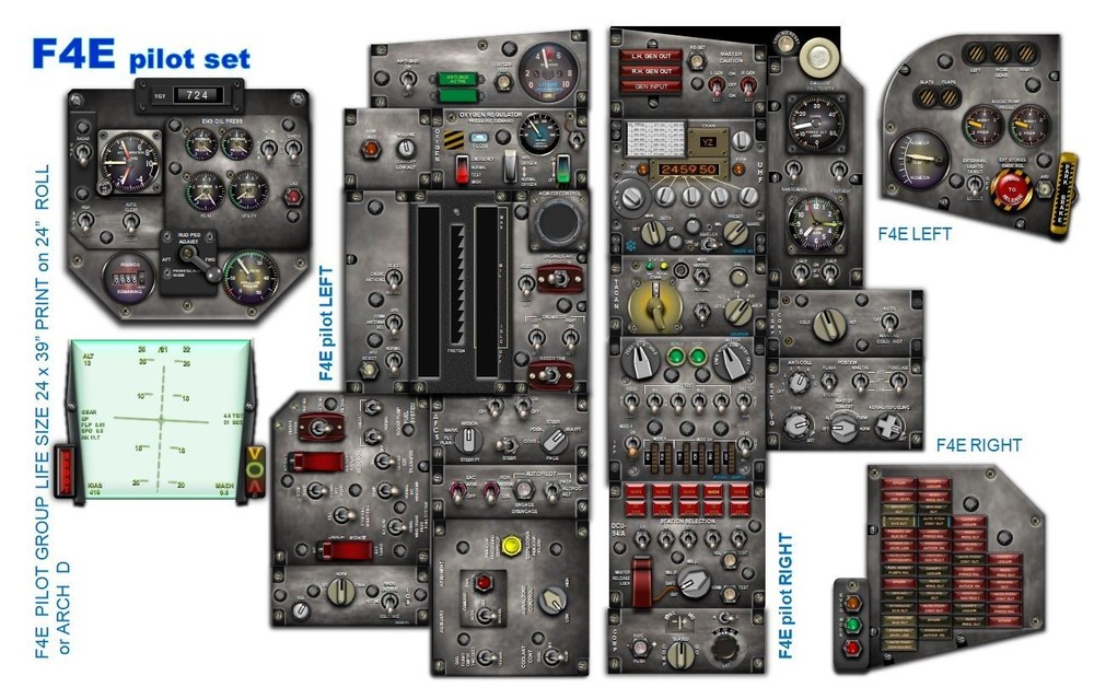 F4E+G PHANTOM II COCKPIT instrument panel CDkit